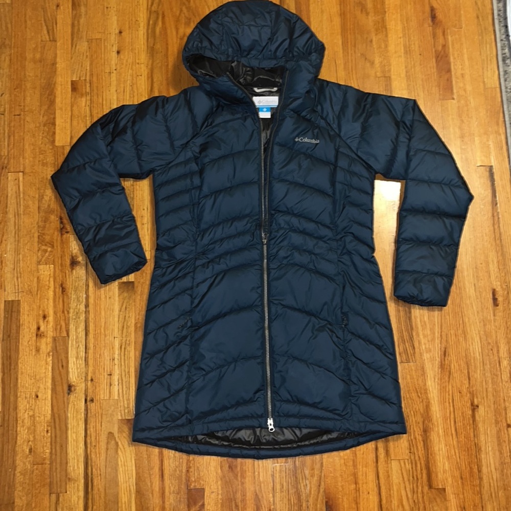 Columbia Long Hooded Jacket - dark blue